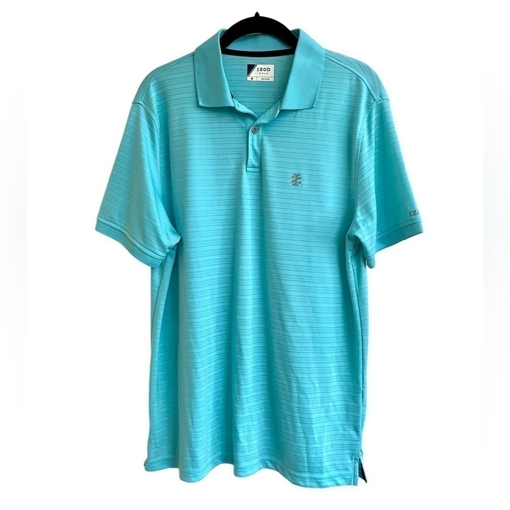 IZOD GOLF, MENS POLO SHIRT IN TURQUOISE COLOR. IN GREAT CONDITION. SIZE M